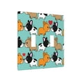 thumbnail image 2 of PAYOHTO Toggle Light Switch Wall Plate Sweet Cartoon Puppy Dog Double Switch Cover Standard Size 2-Gang 4.50" x 4.5" Unbreakable Polycarbonate Thermoplastic, 2 of 6