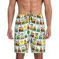 thumbnail image 1 of Balery Train With Animals Pantalones cortos de pijama de punto de algodón para hombre con cinturilla y bolsillos-X-Large, 1 of 6