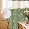 thumbnail image 3 of No Hook Shower Curtain, Sage Green Floral Shower Curtains for Bathroom with See Through Top Window, Spring Flowers Waterproof & Washable Bath Curtain Standard 72"x72", 3 of 9