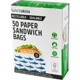 thumbnail image 4 of Lunchskins Recyclable & Sealable Paper Sandwich Bags – 50 Count | Shark Design | Eco-Friendly Grease-Resistant Glassine Snack Bags with Self-Adhesive Closure for Freshness, 4 of 9