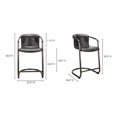 thumbnail image 4 of Freeman Tabouret de Comptoir Onyx Cuir Noir - Ensemble de Deux, 4 of 4