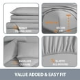thumbnail image 5 of Swift Home Bonus Pillowcases Eco Friendly Bamboo Blend Sheet Set, 6 PC, King, Light Gray, 5 of 6
