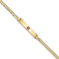 thumbnail image 1 of Bracelet d'Identité à Maillons Plats en Émail Rouge Émail Médical en Or Jaune 14K, 1 of 3