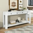 thumbnail image 2 of TREXM Console Table/Sofa Table with Storage Drawers and Bottom Shelf for Entryway Hallway(Antique White), 2 of 10