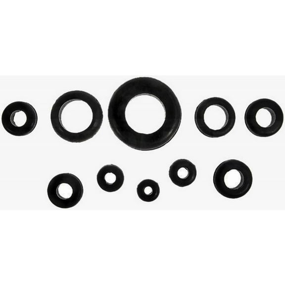 KarParts360 Wire Grommet Assortment | Rubber | Black | Push In