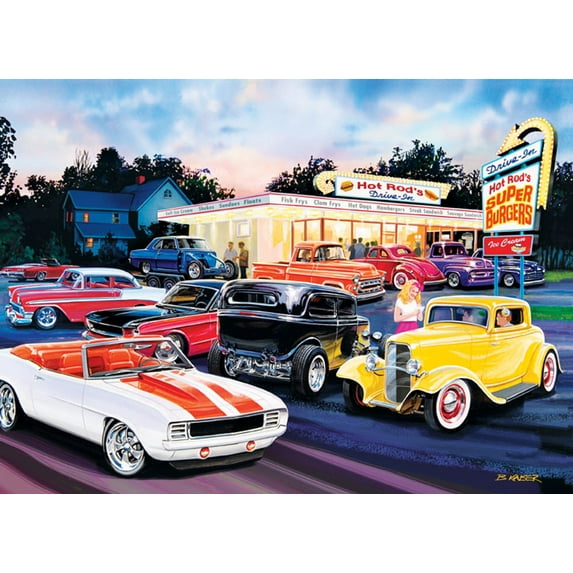Cruisin': Hot Rod's Drive In - 1000pc Jigsaw Puzzle by Masterpieces