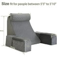 thumbnail image 2 of Reading pillow, back support pillow with armrests and large pockets for reading in bed and on the floor, gray, 2 of 4