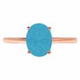 thumbnail image 7 of Solitaire Engagement Ring for Women - 2.5ct Simulated Turquoise in 14K Rose Gold Promise Ring, 7 of 7