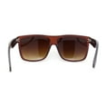 thumbnail image 4 of Eco Friendly Bamboo Wood Arm Large Flat Top Horn Rim Hipster Sunglasses All Brown, 4 of 4