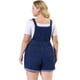 thumbnail image 4 of Plus Size Overalls Denim Pants for Women Roll Hem Chambray Shorts Pants Blue 4X, 4 of 7