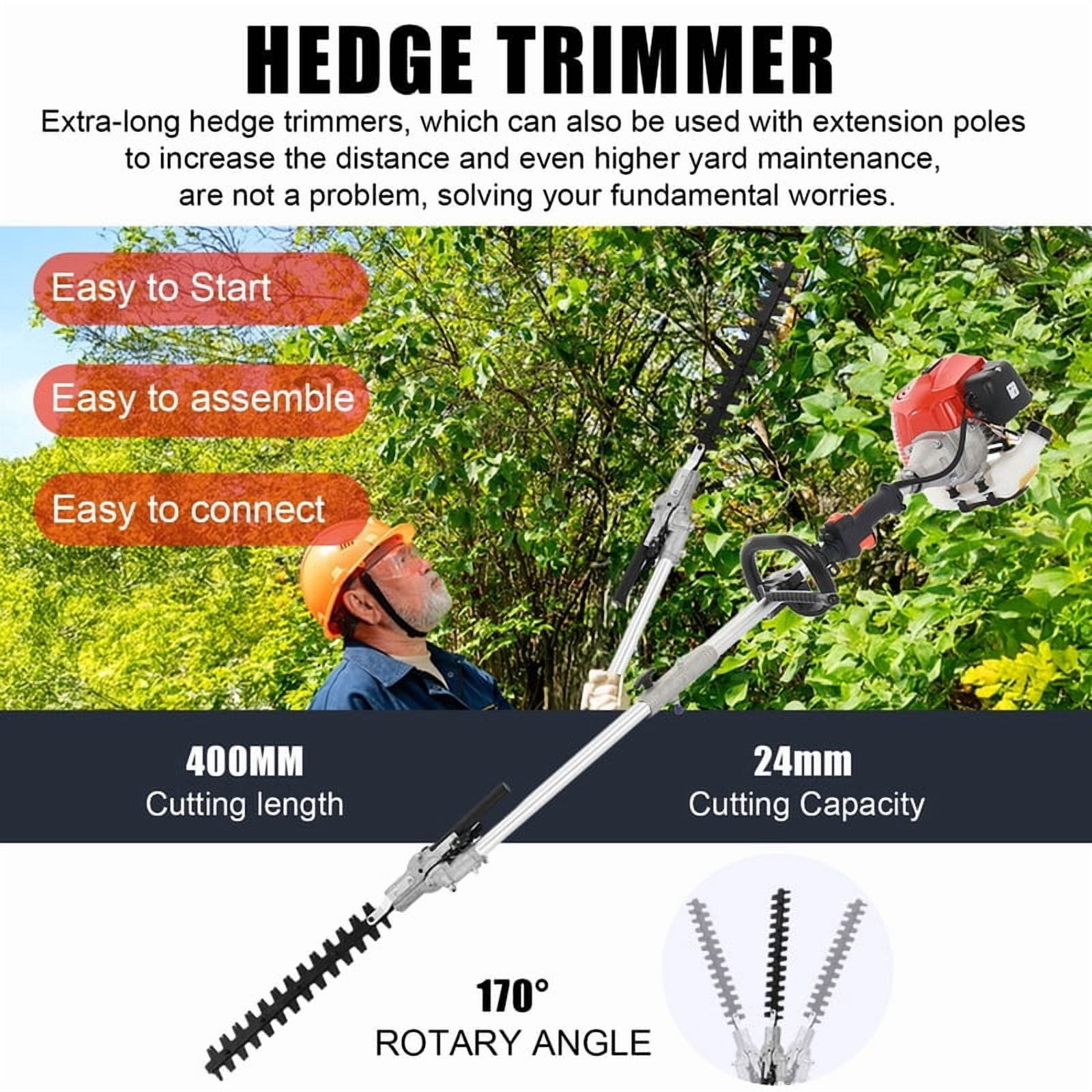 YNCE Powerful Gas String Trimmer,Hedge Trimmer,Full Functioning Guard Accessories String Trimmers Lawn Mower 52CC Petrol Hedge Trimmer Chainsaw Brush Cutter
