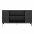 thumbnail image 4 of Systembuild Evolution Sunset District Metal TV Stand for TVs up to 50" with Perforated Metal Mesh Accents, Black, 4 of 13