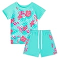 thumbnail image 3 of Esaierr Girls Swimsuits Short-Sleeved Shorts 2 Piece Printed T-Shirt Bathing Suit for 4-12Y, 3 of 6