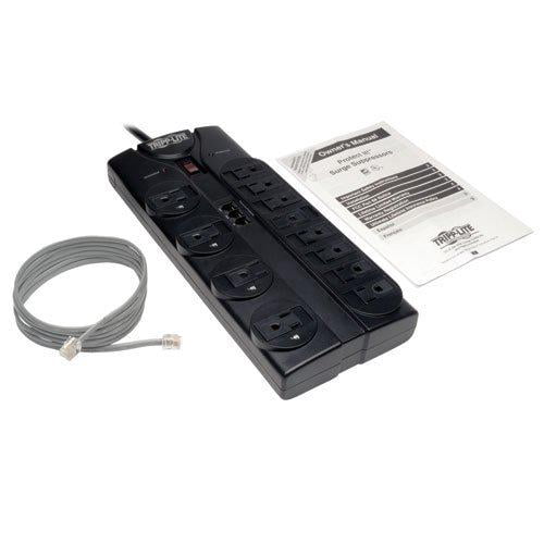 protect it! 12-outlet power strip surge protector, 8-foot cord