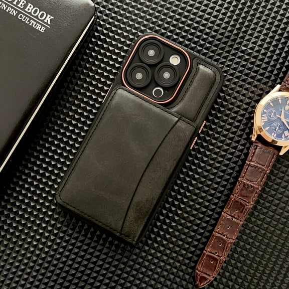 Mantto Back Flip Case for iPhone 14,Compatible with Magsafe Wireless Charging,Shockproof Premium PU Leather ID Credit Card Slots Kickstand Wallet Anti-Scratch Phone Case,Black