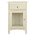thumbnail image 2 of SAFAVIEH Ziva One Drawer Nightstand With Glass Cabinet Barley, 2 of 7