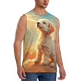 thumbnail image 2 of Bingfone Sunshine Golden Cloud Dog Pattern Men's Tank Tops Workout Sleeveless Tee Shirts Running Beach Tanks for Men-Small, 2 of 4