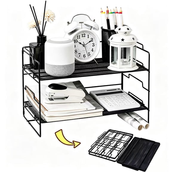 JWGIETK foldable Metal Vertical File Organizer, Desktop Document Holder for Office and Home Workspaces