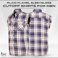 thumbnail image 2 of BIKER WEAR USA Plaid Flannel Casual Shirt– 100% Cotton Sleeveless Shirts for Men, 2 of 7