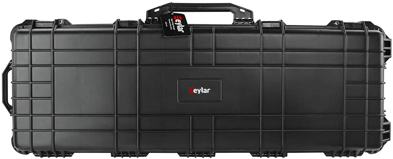 48" Protective Roller Rifle Case Water and Shock Resistant w/ Foam by Eylar Black