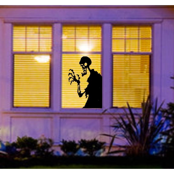 Huge GHOUL halloween window cling DECAL:Reusable,Durable-Large HALLOWEEN decor