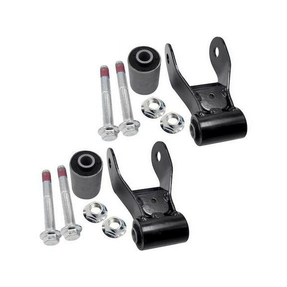 Rear Rearward Leaf Spring Shackle Set - Compatible with 2004 - 2015, 2017 - 2019 Nissan Titan 2005 2006 2007 2008 2009 2010 2011 2012 2013 2014 2018