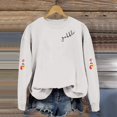 thumbnail image 2 of Fiaer Thanksgiving Women Sweatshirts Turkey Graphic Long Sleeve Pullovers Crew Neck Baggy Trendy Tops White XL, 2 of 5