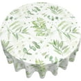 thumbnail image 3 of Sage Green Tablecloth Round 60 Inch Spring Leaf Table Cloth Washable Spillproof Wrinkle Free Watercolor Olive Green Eucalyptus Fabric Farmhouse Teal Table Cover for Indoor Outdoor Kitchen Dinning, 3 of 6