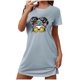 thumbnail image 2 of Camisón corto de talla grande para mujer, camisón de manga corta con estampado de pecho a la moda, camisón para mujer, 2 of 5
