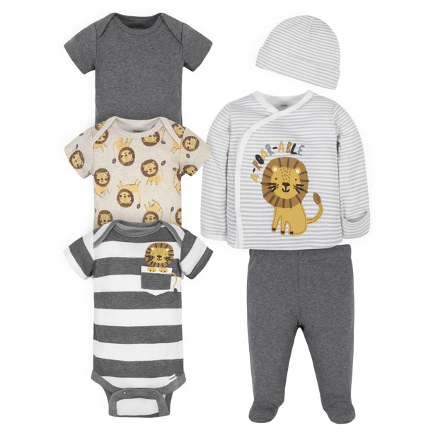 Gerber Gerber Baby Boy TakeMeHome Set & Bodysuit Bundle, 6Piece