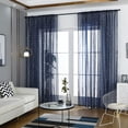 thumbnail image 4 of Cortina de ventana Irfora Cortinas semitransparentes con bolsillo de varilla que oscurecen las cortinas para sala de estar / dormitorio, juego de 2 paneles (39 '' W x 78 '' L, azul oscuro) Irfora Cortina de ventana, 4 of 7
