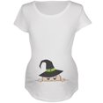 thumbnail image 1 of Halloween - Peeking Baby Witch White Maternity Soft T-Shirt, 1 of 1
