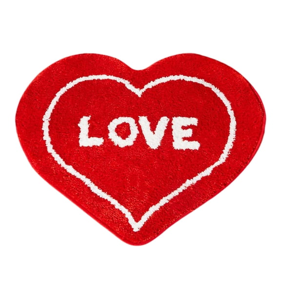 Home Decor Valentine'S Day Heart Shaped Carpet Valentine'S Day Bathroom Decoration Bathroom Mat Red Bathroom Decoration Washable Heart Shaped Floor And Door Mat Welcome Carpet