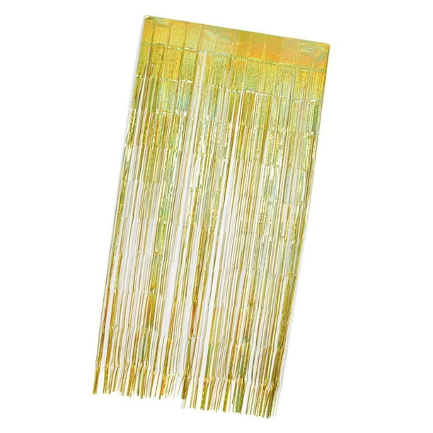 Cortinas de Flecos de Lámina de Oropel Metálico Soledad para Decoración de Fiestas Dorado 200x100 cm Tinsel Foil Curtain
