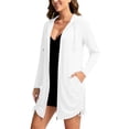 thumbnail image 2 of VBVC Women's UPF 50+ Full Zip Sun Protection Hoodie,Drawstring Beach Cover Up For Women,Ladies' Quick Dry Long Sleeve Swim Tunic with Pockets,White,S-3XL, 2 of 8
