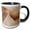 Black/White, variant on 3drose, Image of Abstract Trendy Geometrical Copper Marble Triangle Shapes, 15oz Two-tone Red Mug