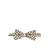 Tan Gingham Cotton Bow Tie by Paul Malone
