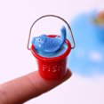 thumbnail image 4 of CIMAXIC 6Pcs Adorable Mini Beach Bucket Garden Miniatures Figurine Micro Landscape Decoration DIY Ornament for Succulent Flowerpot Sand Table Model (Red Blue Rosy),0.91"X0.91"X0.79", 4 of 5