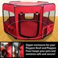 thumbnail image 3 of Portable Pet Playpen Puppy Kennel - Best for Small and Medium Size Dogs and Cats - Simple Folding Design for Easy Storage (Ruby), 3 of 9