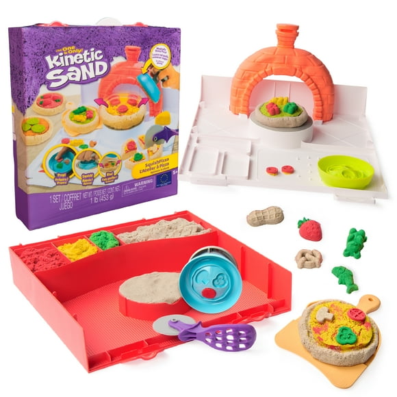 Kinetic Sand, SquishPizza Rising Pizza Playset with 1lb Play Sand & 5 Tools, Kids Toys for Girls & Boys Ages 5 and up