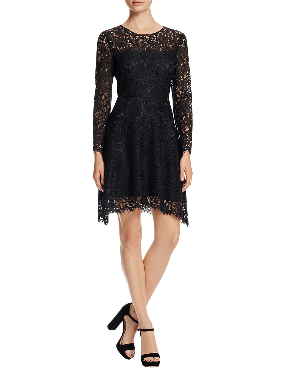 Finity Womens Lace Satin Trim Cocktail Dress