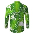 thumbnail image 5 of Shirts For Men Casual Personalized Print Long Sleeve Button Down Lapel Blouses Comfortable Loose Fall Tops Green XXL, 5 of 5