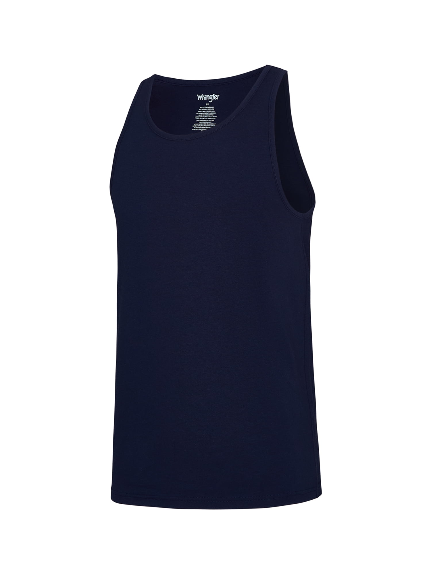 Wrangler Men’s Cotton Stretch Tank Top, Large, Navy/Light Gray Heather/Black, 6-Pack