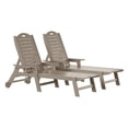 thumbnail image 3 of WestinTrends Aruba Outdoor HDPE Patio Chaise Lounges With Wheels & Cup Holder (Set of 2), Weathered Wood, 3 of 17
