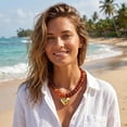 thumbnail image 2 of Leaf Resin Chunky Beaded Necklace for Women, Simple Modern Style Necklace Jewelry Accessory, 2 of 6