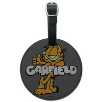 Garfield with Logo Round Leather Luggage Card Suitcase Carry-On ID Tag