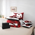 thumbnail image 5 of Feelyou Romantic Red Rose Bedding Comforter Set 7pcs, Anniversary Love Heart King Bedding Sets, Teens Adult Couple Lover Reversible Bed Sheets, Microfiber Bedroom Decor, 5 of 7