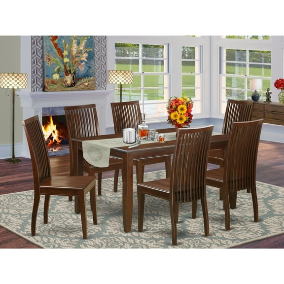 7 Piece Dinette Set - Kitchen Table with 6 Chairs - Cottage Style Dining Room Set