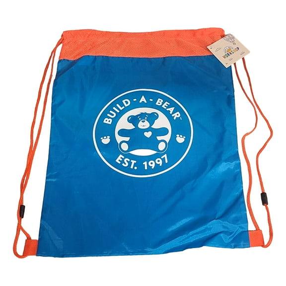 Build-a-Bear Accessory Drawstring Reusable Bag Backpack Tote BAB Orange Blue