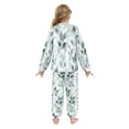 thumbnail image 3 of Fluffy Pajamas Set Fuzzy Winter Warm Pj Sets Pullover Tops and Long Pants Soft Gray Leaves Medium, 3 of 8